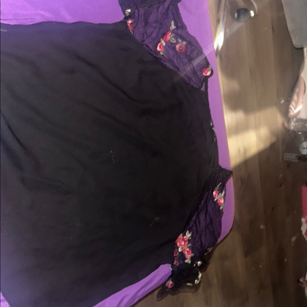 Floral Black and Purple Dress